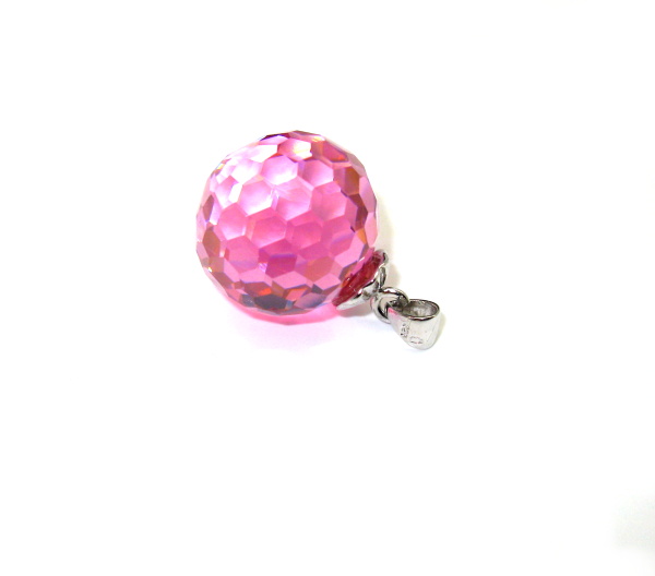 Přívěsek Swarovski elements růžova koule
