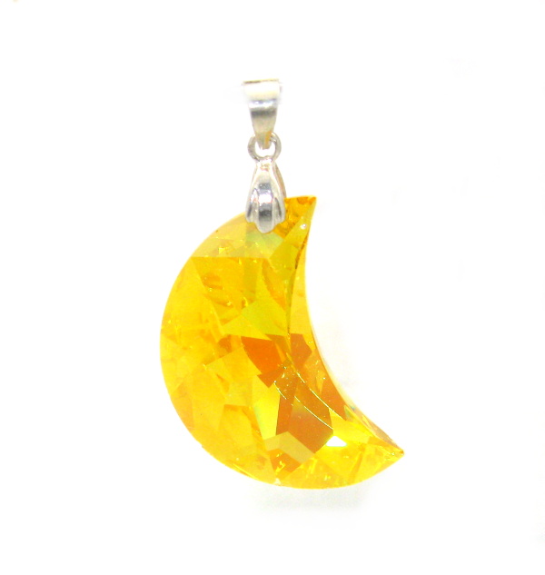 Přívěsek Swarovski elements měsíc jantarová barva
