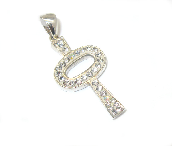 Stříbrný přívěsek Swarovski komponent klíč