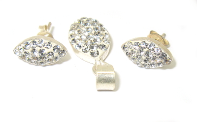 Stříbrný set Swarovski na puzetku