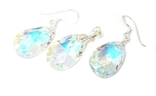 Šperky Nina - Souprava Swarovski elements Kámen slza - set ag H 021