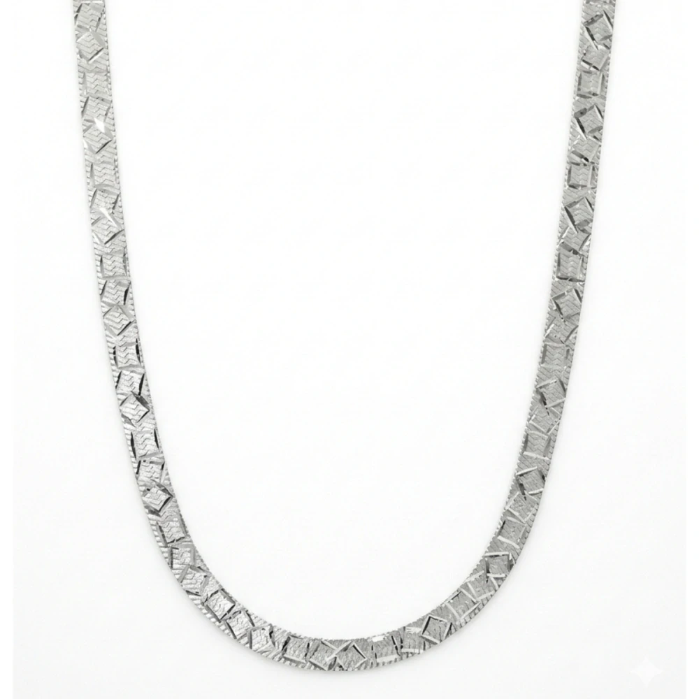 Šperky Nina - Luxusní zdobený náhrdelník „Tekuté stříbro“ 925/1000 – 3,5 mm - ret ag H 098