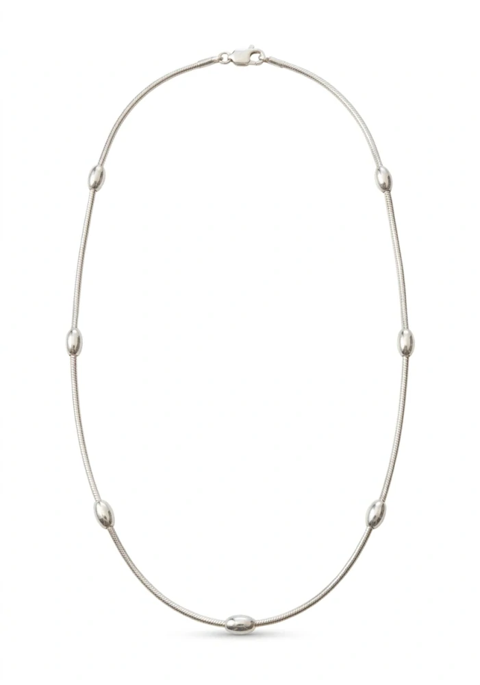 Šperky Nina - Stříbrný náhrdelník 925/1000 – Elegantní řetízek s válečky (40 cm) - nahr ag H 030