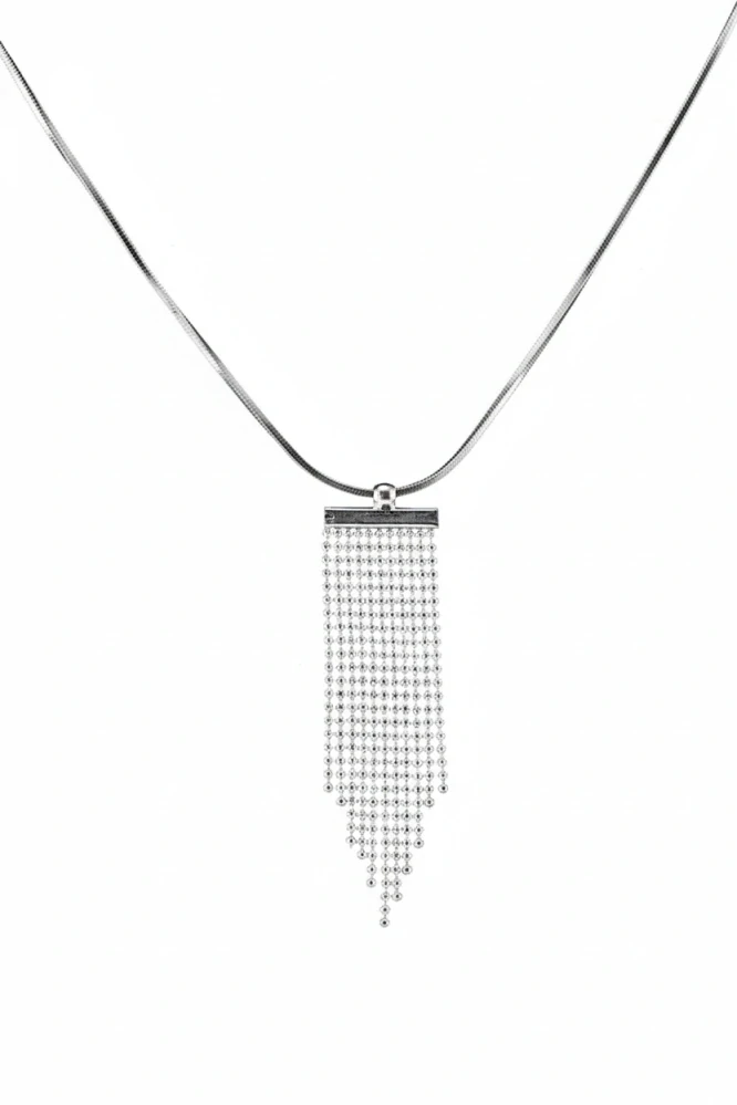 Šperky Nina - Stříbrný náhrdelník s výrazným ozdobným střapcem 925/1000 - ret ag H 140