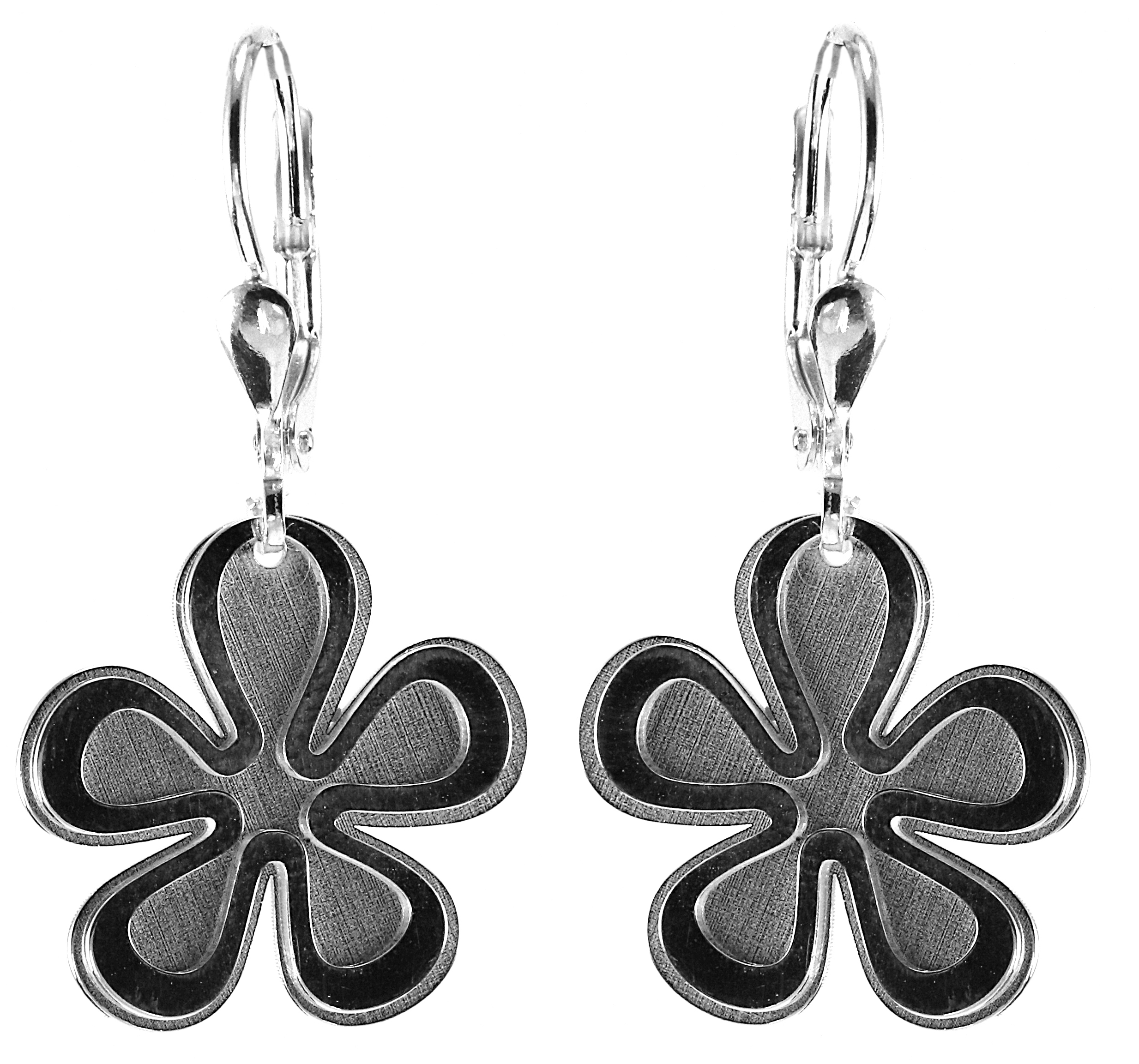 Šperky Nina - Stříbrné náušnice Matné květy 925/1000 - ns ag H 269