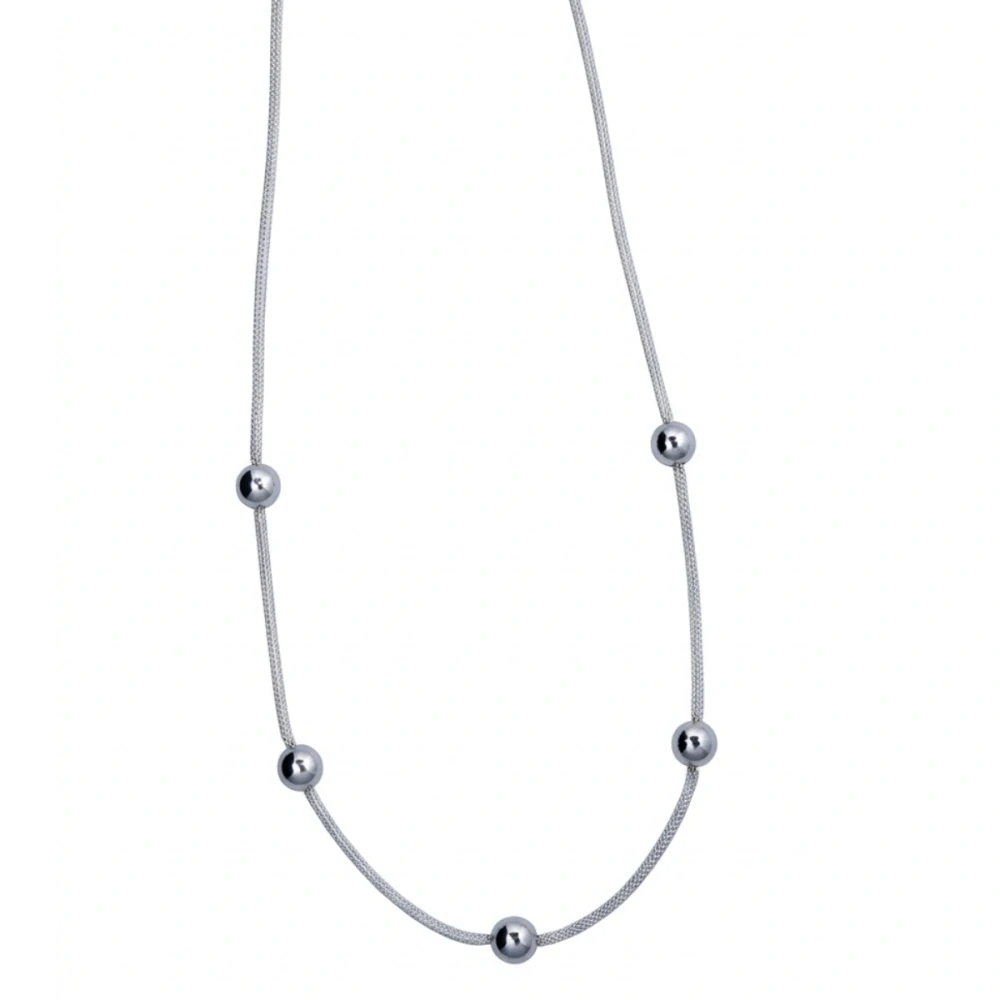 Šperky Nina - Stříbrný náhrdelník s kuličkami – Geometric Elegance 925/1000 - ret ag H 171