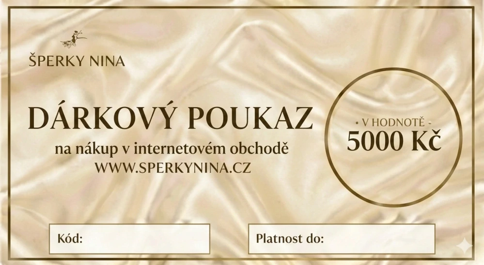 Šperky Nina - Dárková poukázka 5000 Kč - cert5000