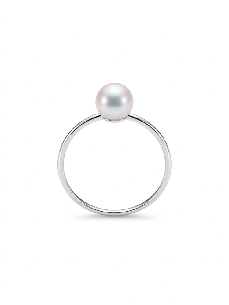 Šperky Nina - Subtilní stříbrný prsten s přírodní perlou Pearl Shine 925/1000 - prst ag 310