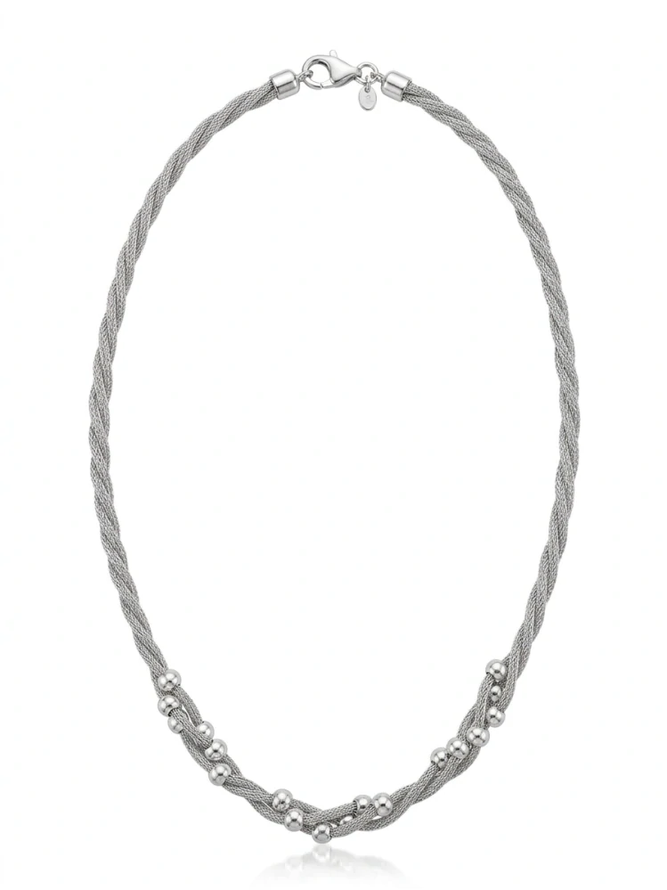 Šperky Nina - Masivní stříbrný náhrdelník s proplétaným motivem 925/1000 - nahr 504