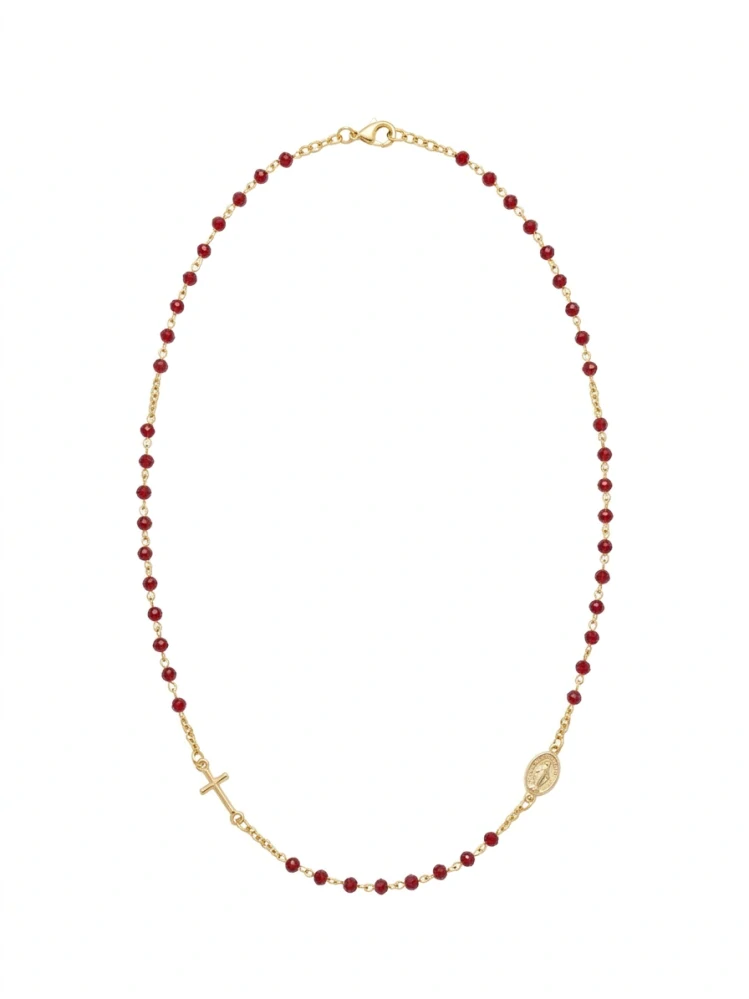 Šperky Nina – Pozlacený stříbrný růženec Scarlet (51,5 - 53,5 cm) 925/1000 – ret zlac 011