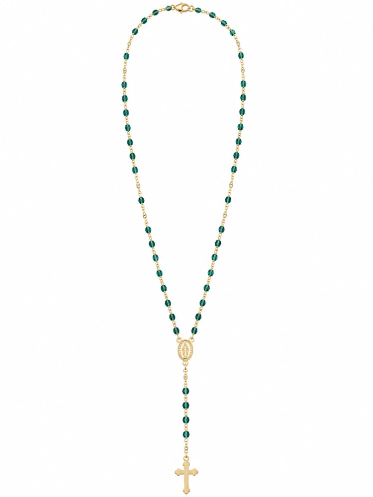 Šperky Nina – Pozlacený stříbrný růženec Emerald (50,5 - 55,5 cm) 925/1000 – ret zlac 012