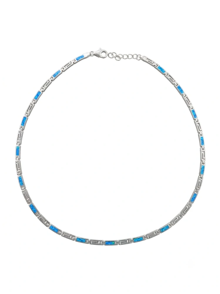 Šperky Nina – Luxusní stříbrný náhrdelník s modrým opálem (42 – 44 cm) 925/1000 - nahr 512