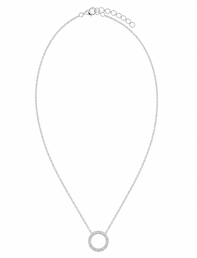 Šperky Nina – Stříbrný náhrdelník Třpytivý kruh života se zirkony (41,5 – 46,5 cm) 925/1000 - nahr 546