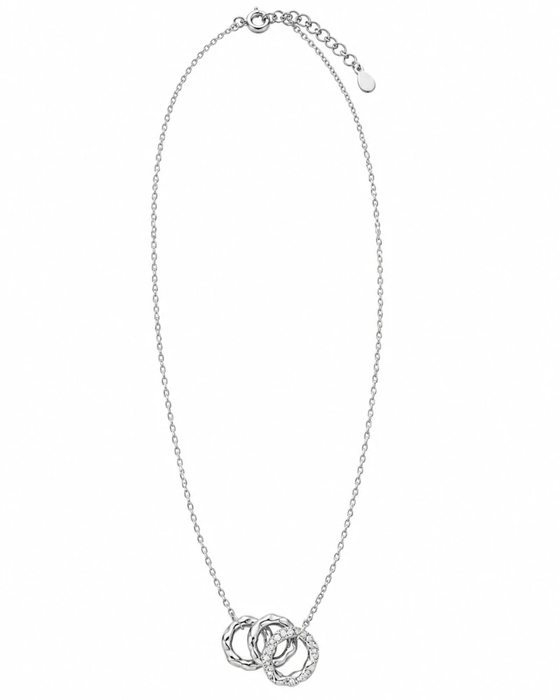 Šperky Nina – Stříbrný náhrdelník Propletené kruhy se zirkony (43–48 cm, 3,2 g) 925/1000 - nahr 575