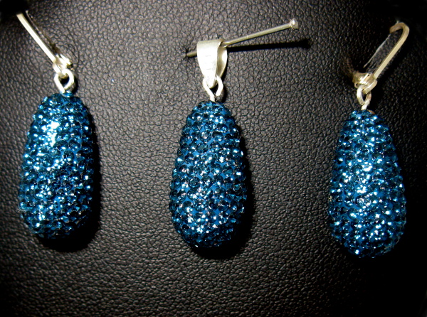 Souprava set stříbro s kamínky Swarovski