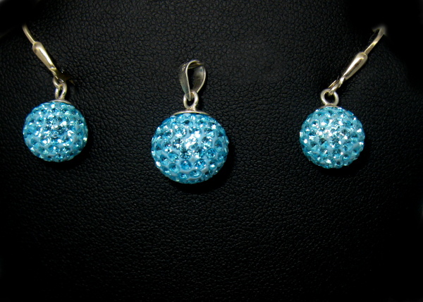 Soupava set stříbro s kameny Swarovski