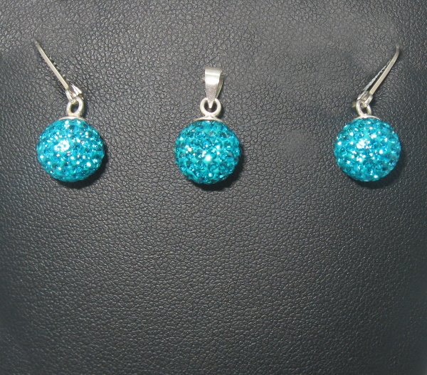 Souprava set stříbro s kameny Swarovski