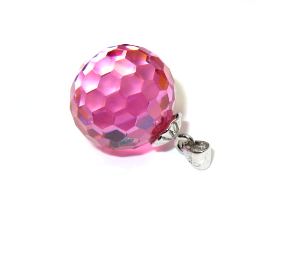 Přívěsek Swarovski elements růžova koule