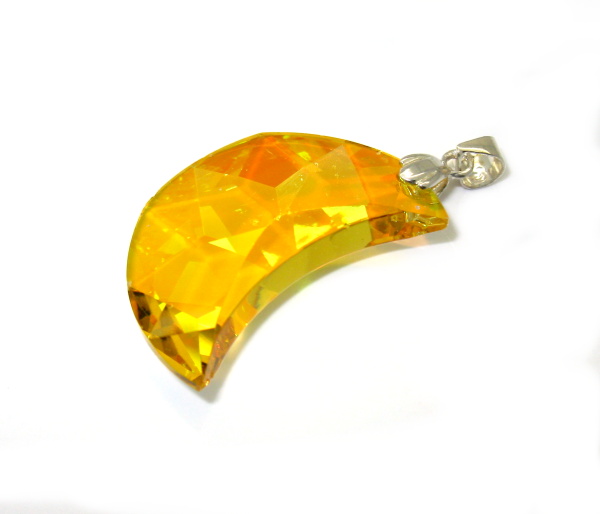Přívěsek Swarovski elements měsíc jantarová barva