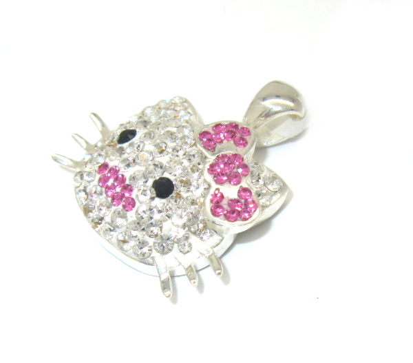 Stříbrný přívěsek Swarovski komponent kočička