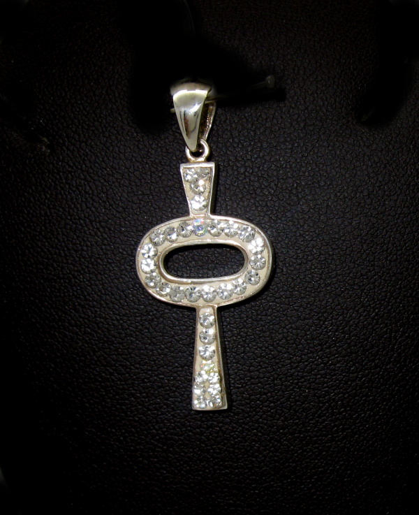 Stříbrný přívěsek Swarovski komponent klíč