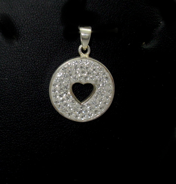 Stříbrný přívěsek Swarovski komponent srdce