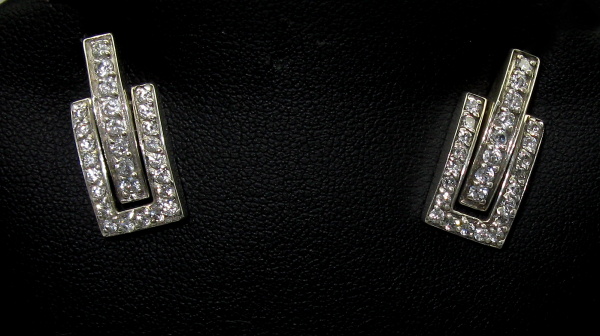 Stříbrné náušnice s kamínky zirkon 925/1000 ( luxury 44)