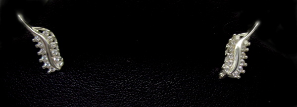 Stříbrné náušnice s kamínky zirkon 925/1000 ( klasika 76)