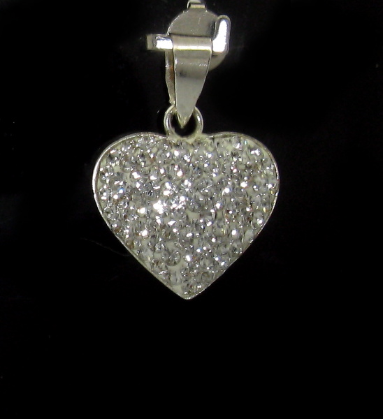 Stříbrný přívěšek s kamínky Swarovski komponent ( srdce láska)