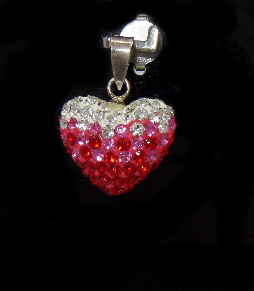 Stříbrný přívěsek s kamínky Swarovski-srdíčko