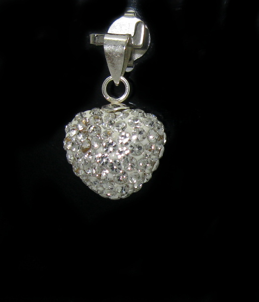 Stříbrný přívěsek s kamínky Swarovski-srdíčko
