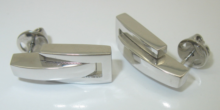 Stříbrné náušnice bez kamínků rhodium