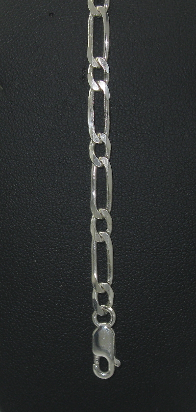 Stříbrný náramek figaro 1+1 21 cm