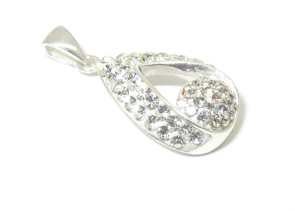 Stříbrný přívěšek slza 925/1000 ( Swarovski komponent 09)