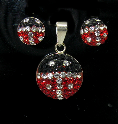 Stříbrný set Swarovski berušky