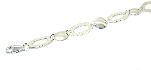 Šperky Nina - stříbrný náramek plochý 18 cm - nar ag H 075