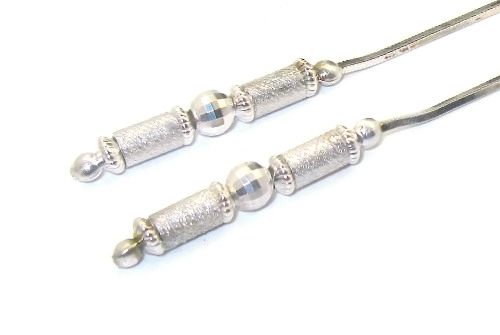 Šperky Nina - Stříbrné náušnice bez kamínku dlouhé zdobené 925/1000 - ns ag H 0120