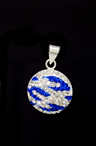 Stříbrný přívěšek Swarovski komponent 925/1000 ( modro - bílá 11)