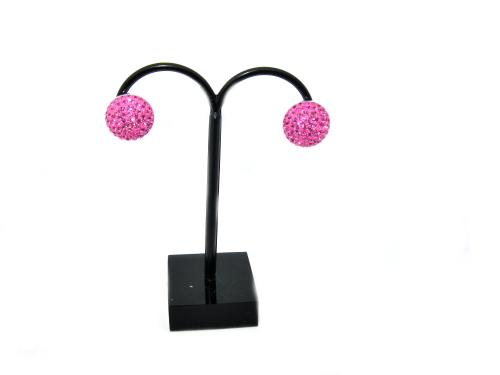 Stříbrné náušnice Swarovski komponent 925/1000 ( tmavě růžové 8)
