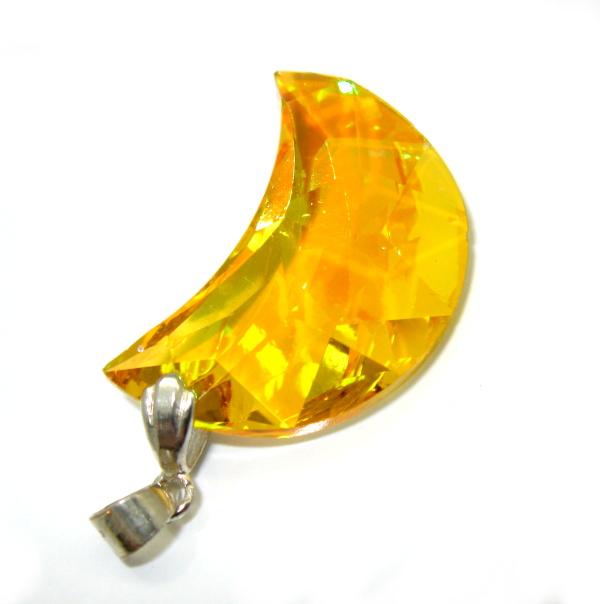Přívěsek Swarovski elements měsíc jantarová barva