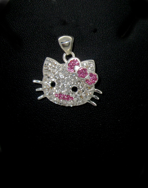 Stříbrný přívěsek Swarovski komponent kočička