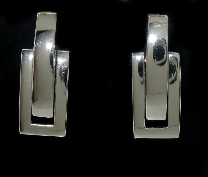 Stříbrné náušnice bez kamínků rhodium