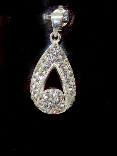 Stříbrný přívěšek slza 925/1000 ( Swarovski komponent 09)