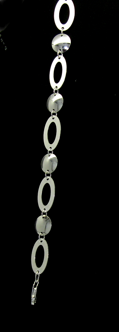 Šperky Nina - stříbrný náramek plochý 18 cm - nar ag H 075