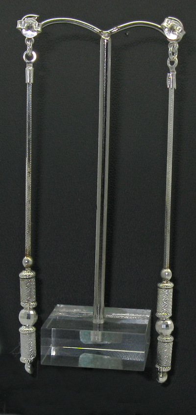 Šperky Nina - Stříbrné náušnice bez kamínku dlouhé zdobené 925/1000 - ns ag H 0120
