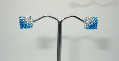 Stříbrné náušnice komponent Swarovski 925/1000 (čtverec žíhaný)