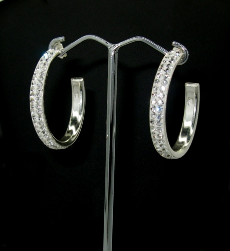 Stříbrné náušnice komponent Swarovski 925/1000 ( půlkruh 120)