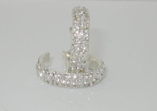 Stříbrné náušnice komponent Swarovski 925/1000 (půlkruhy s kamínky 80)
