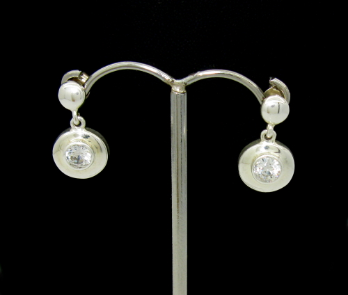 Stříbrné naušnice s kamínky 925/1000 ( puzetky 0987)
