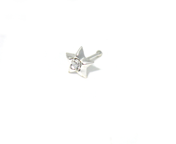 Piercing do nosu stříbrný